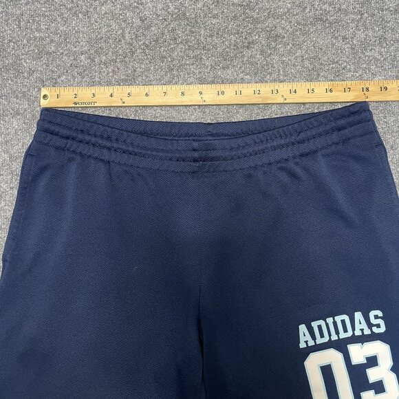 Adidas Navy Blue Athletic Shorts 03 Print Size L Mesh Polyester Mens Sportswear - Picture 5 of 7